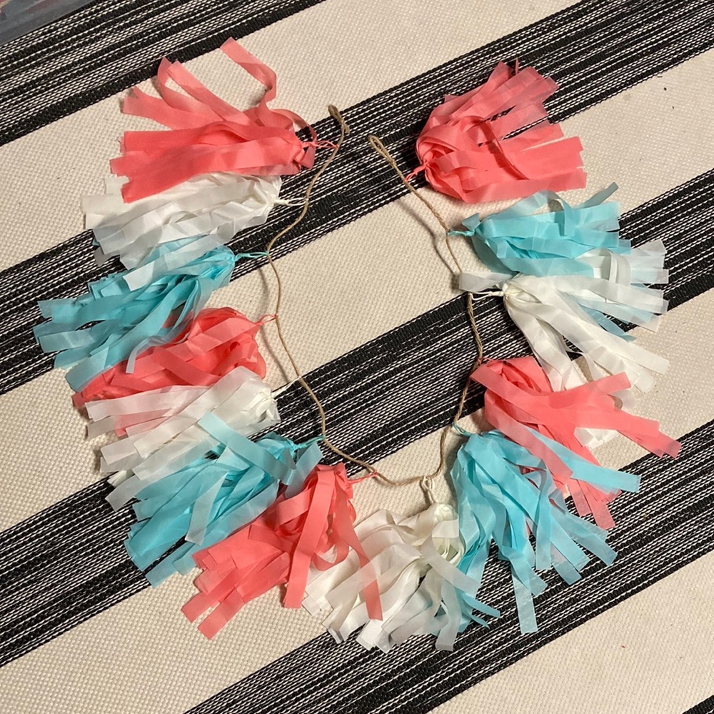 Tassel Garland Coral Teal White